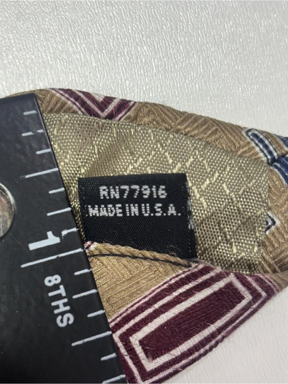 Vintage Bellini 90s Silk Geometric Tie USA Made Retro Mens